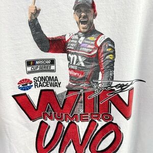 Nascar White and Red Racing Graphic Tee